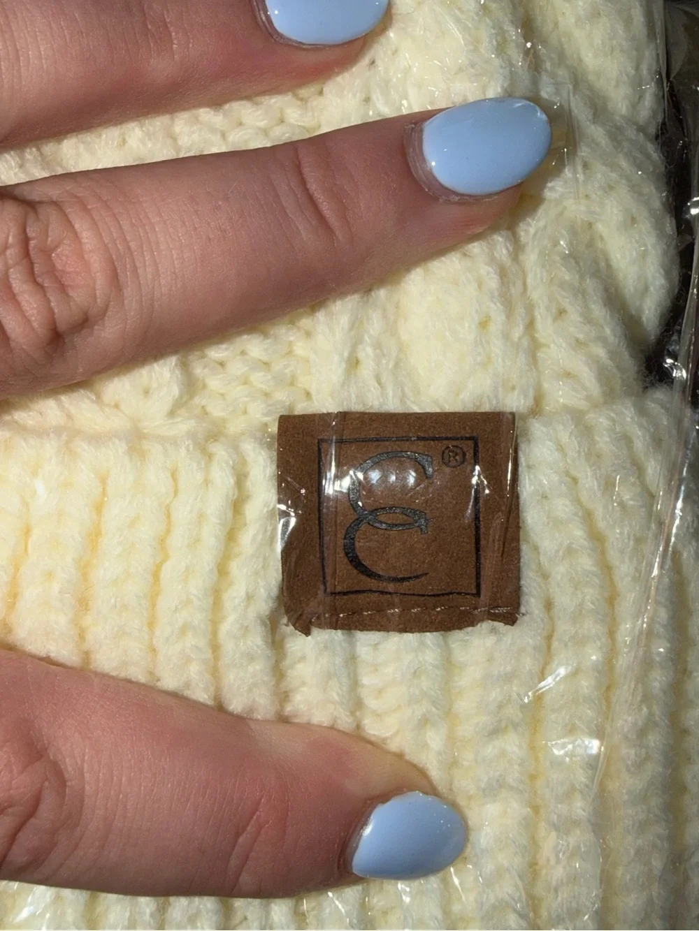 Kids Cream Cable-Knit Pom Beanie - Brand